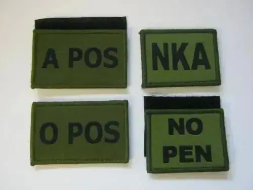 Blood Group Patch In Green With Black Wording (Hook And Loop) 1