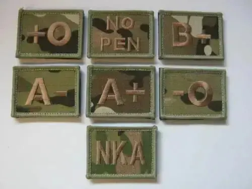 Blood Group Patch In Multicam (Hook And Loop) 1