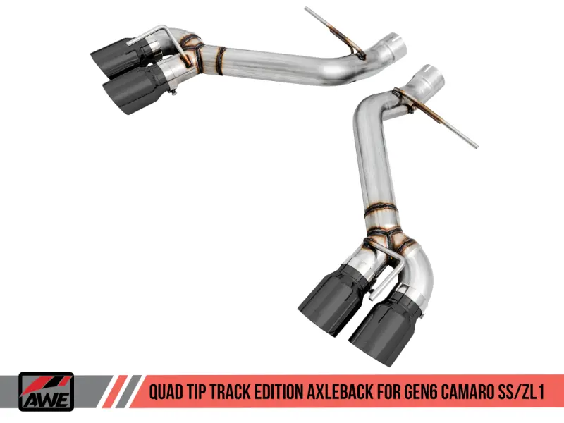 Awe Tuning 16-19 Chevrolet Camaro Ss Axle-Back Exhaust - Track Edition (Quad Diamond Black Tips) 1