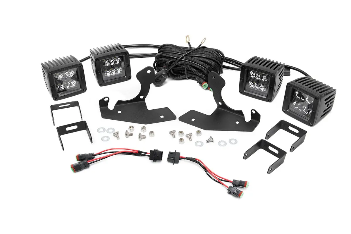 Led Light | Fog Mount | Dual 2" Black Pair | Chevy Silverado 2500 Hd/3500 Hd | 2011-2014 | Rough Country | 70628 1