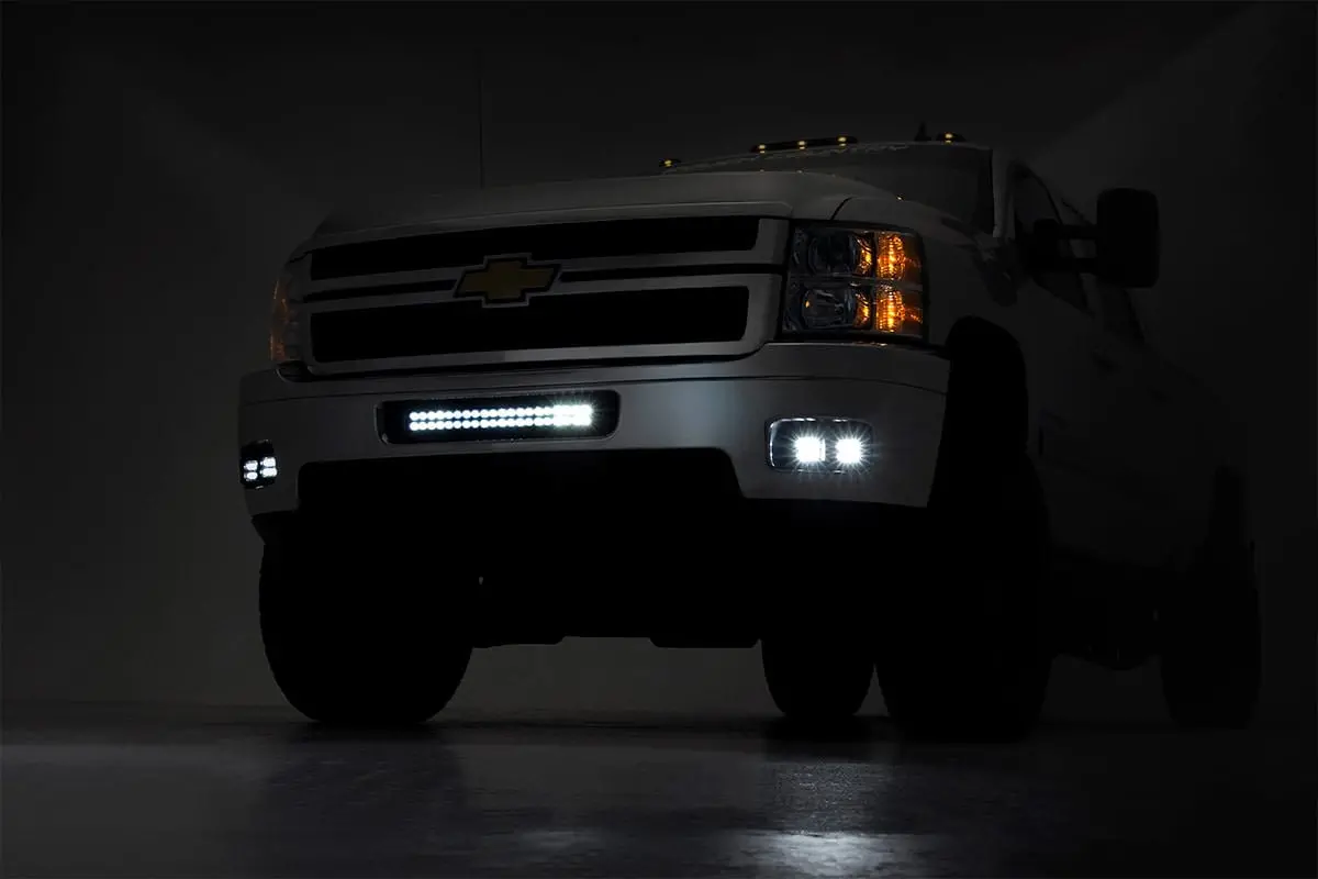 Led Light | Fog Mount | Dual 2" Black Pair | Chevy Silverado 2500 Hd/3500 Hd | 2011-2014 | Rough Country | 70628 2