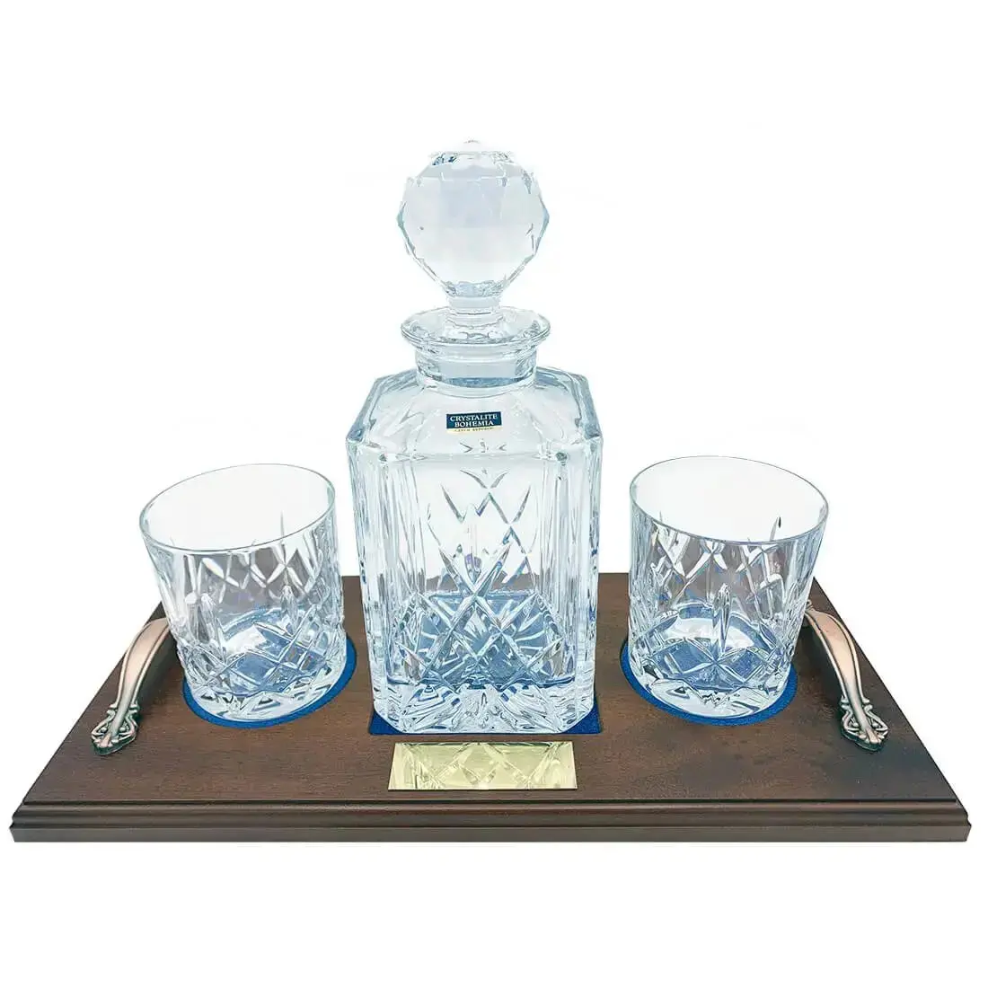 Crystal Whisky Decanter Set With 2 Glasses 1