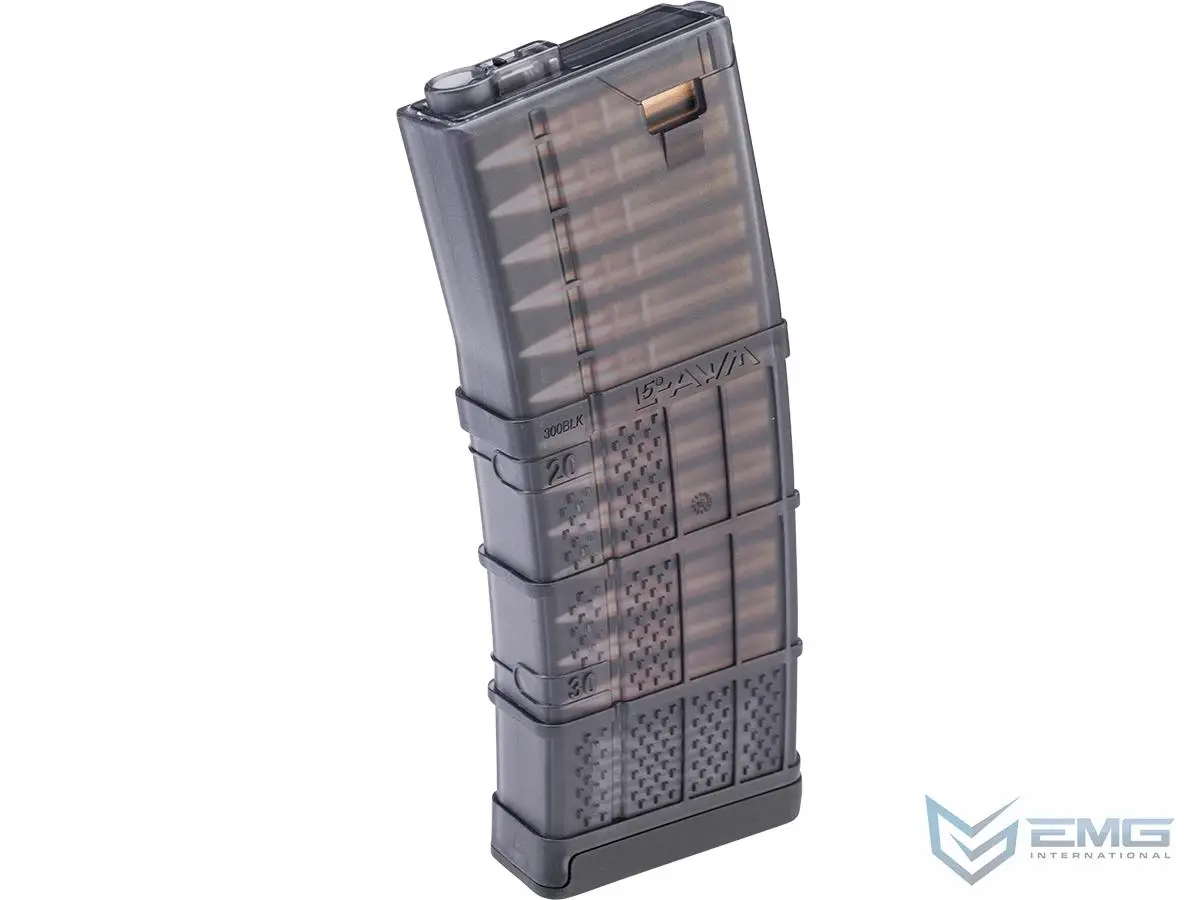 Emg 190Rd Lancer Systems Licensed L5 Awm Airsoft Mid-Cap Magazines (Black / Tan) 1