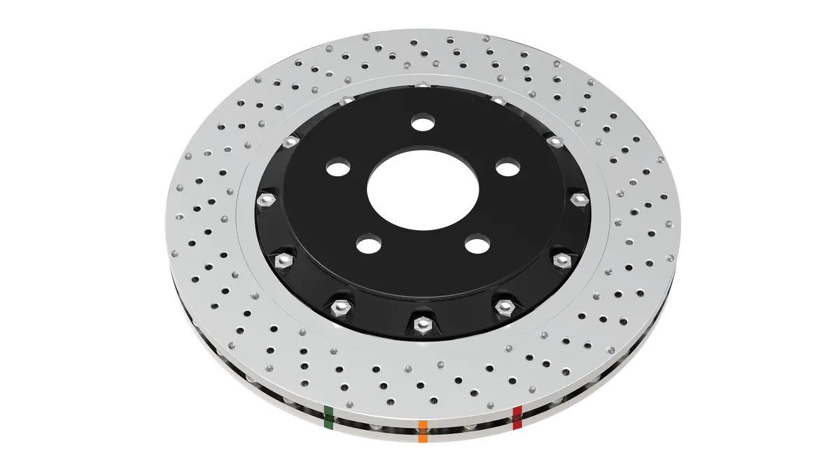 2022 Hyundai Veloster N | Dba 5000 Series Fully Assembled 2-Piece Cross-Drilled/Dimpled Brake Rotor [Front] | Dba53146blkxd 1