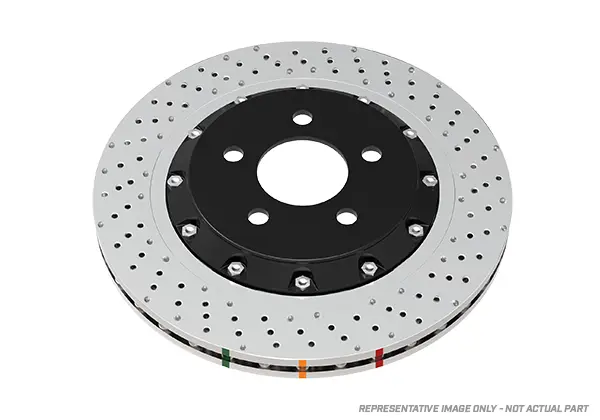 2017-2018 Ford Mustang & More | Dba 5000 Series Fully Assembled 2-Piece Cross-Drilled/Dimpled Brake Rotor [Rear] | Dba52165blkxd 1