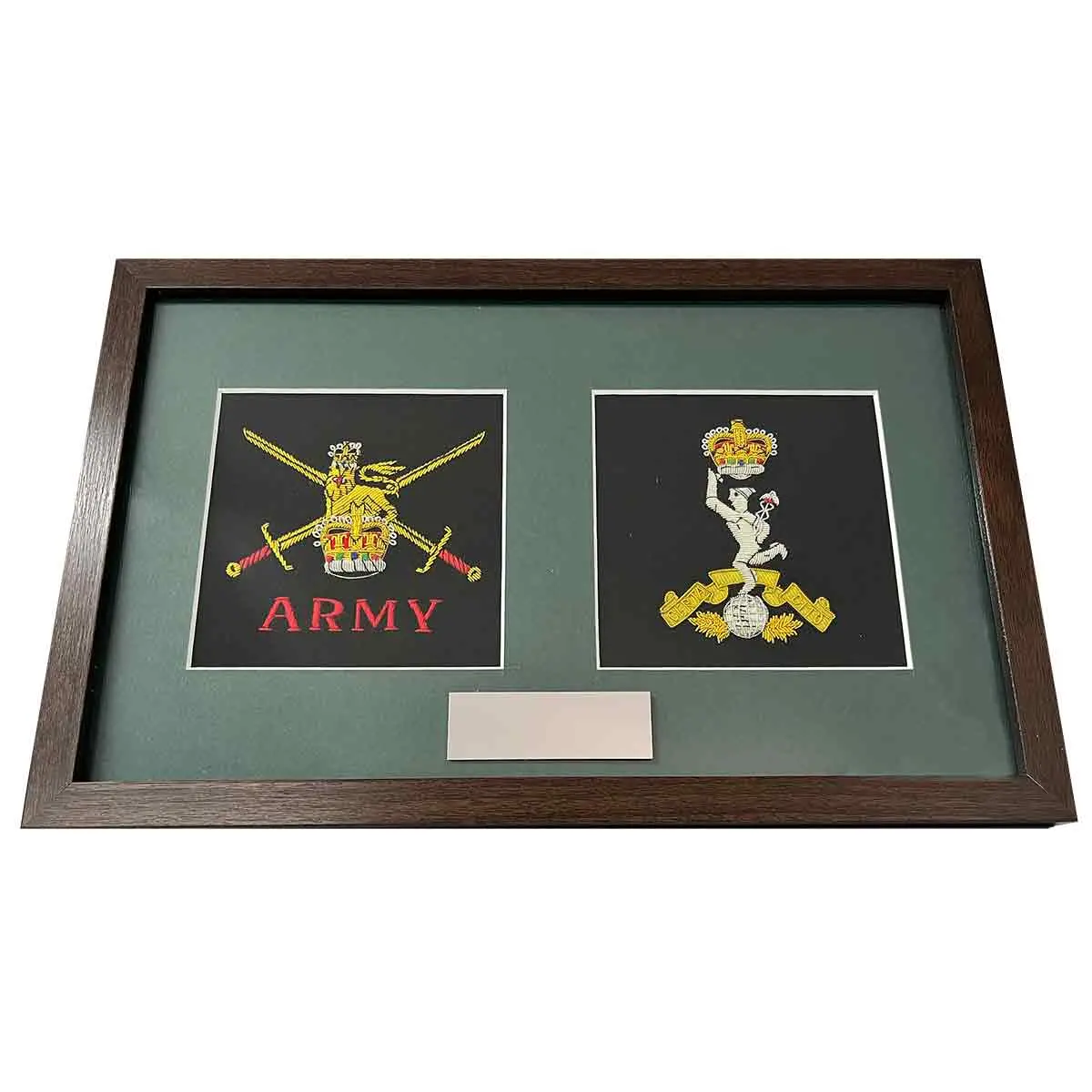 Double Frame Army Presentation - British Army Badge And Other 1
