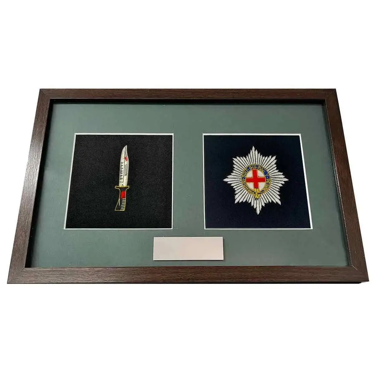 Double Frame Army Presentation - Infantry Badge And Other 1