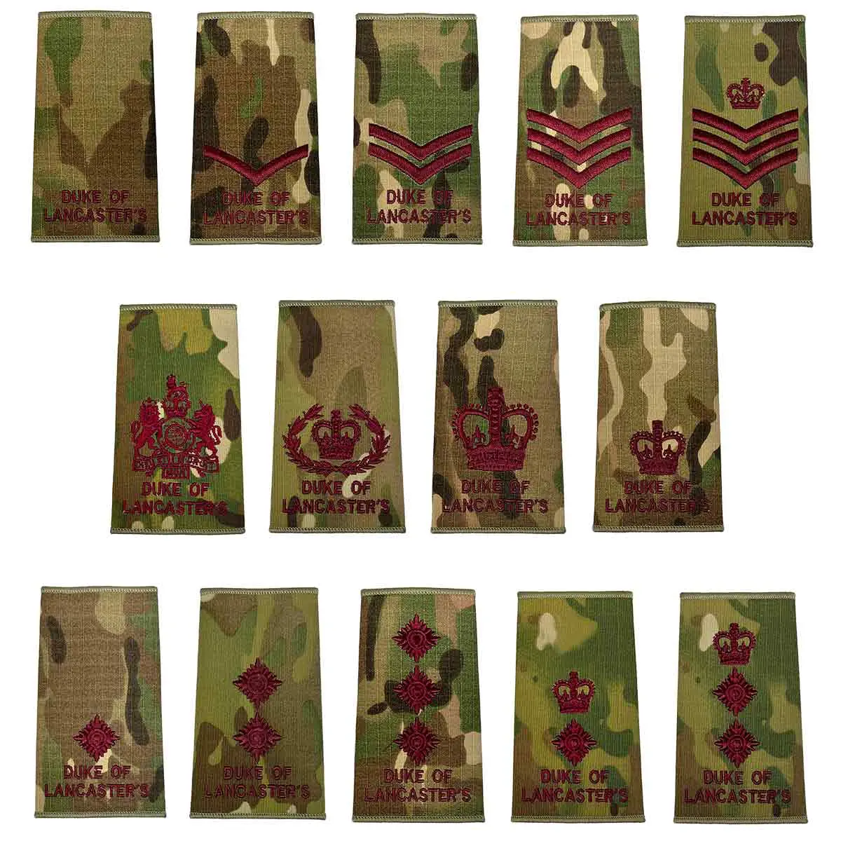 Duke Of Lancasters Multicam Rank Slides (Pair) 1