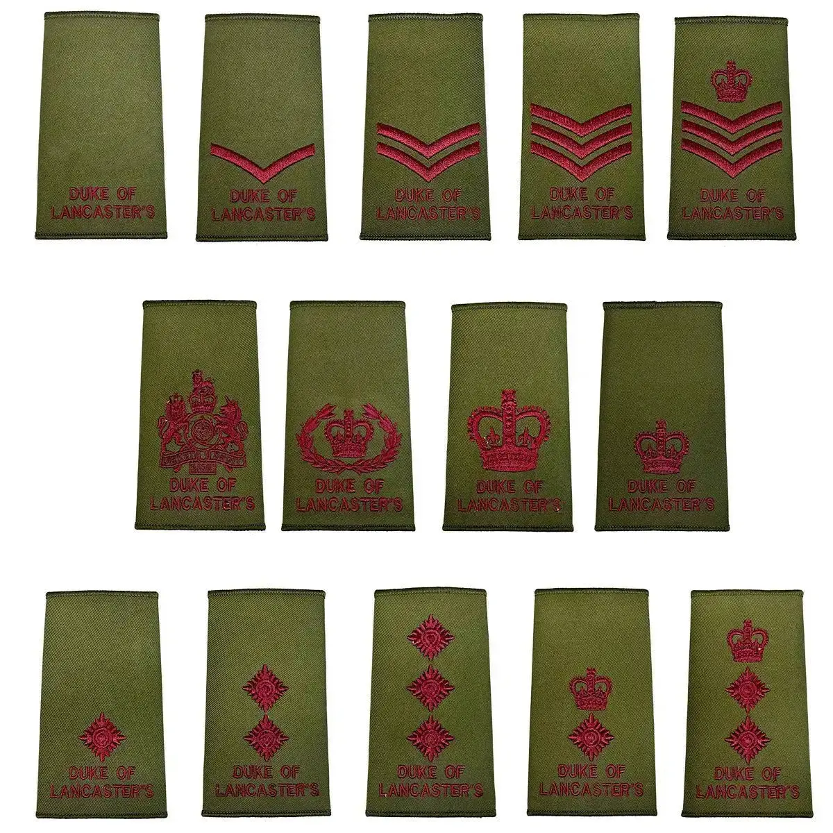 Duke Of Lancasters Rank Slides Olive Green (Pair) 1