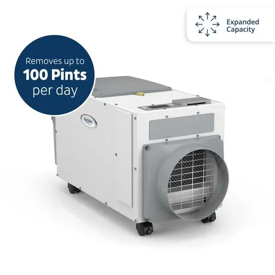 Aprilaire E100c - 100 Pint Professional-Grade Dehumidifier With Casters 1