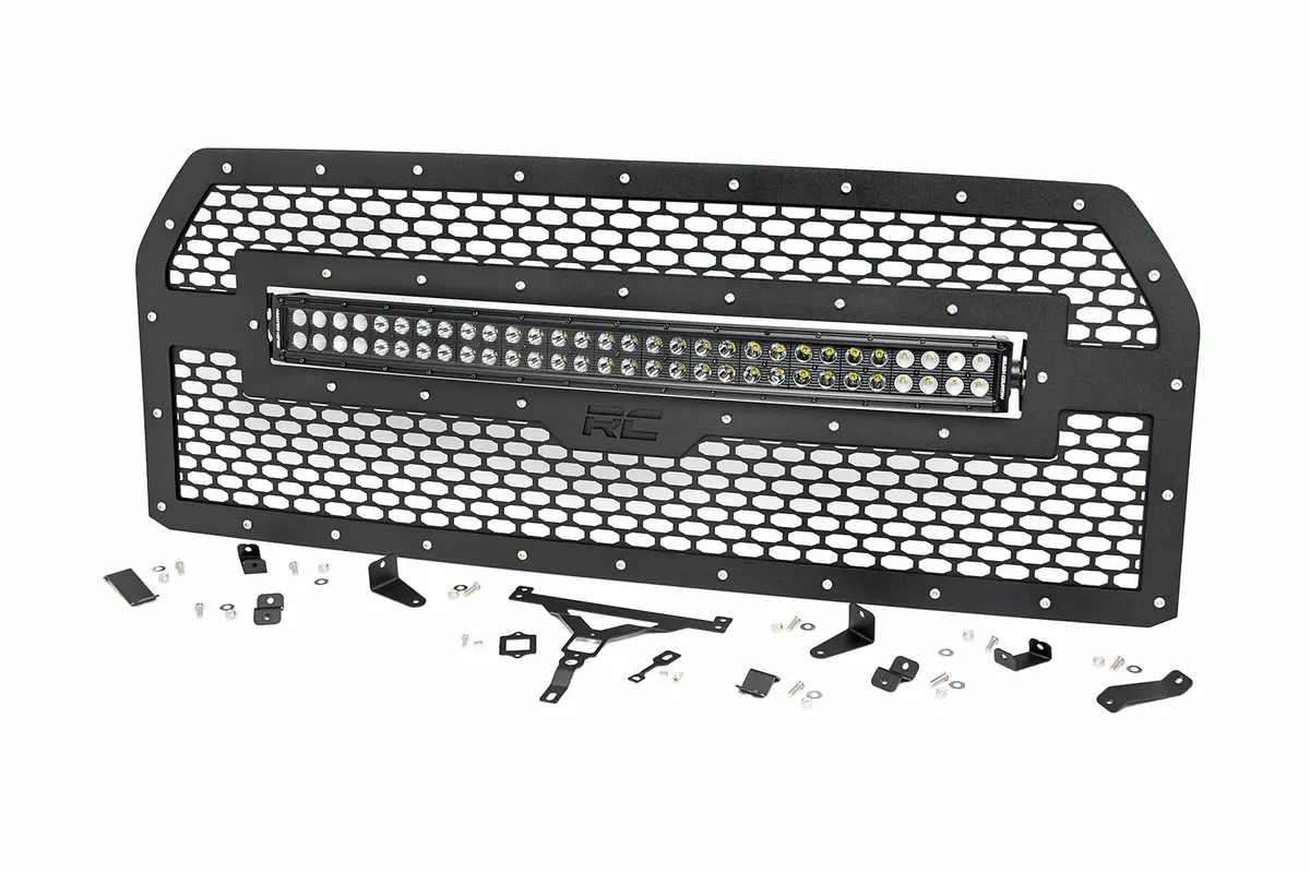 Mesh Grille | 30" Dual Row Led | Black | Amber Drl | Ford F-150 | 2015-2017 | Rough Country | 70193Bda 1