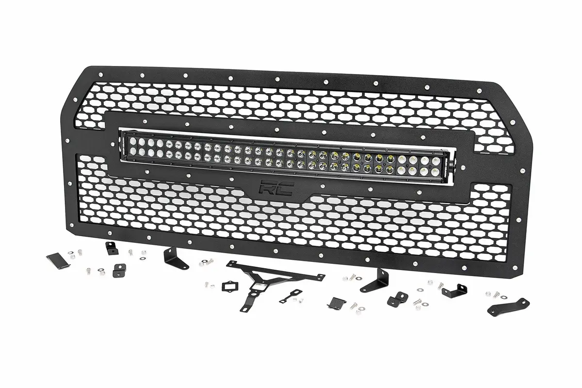 Mesh Grille | 30" Dual Row Led | Black Ser | Ford F-150 | 2015-2017 | Rough Country | 70193Drl 1