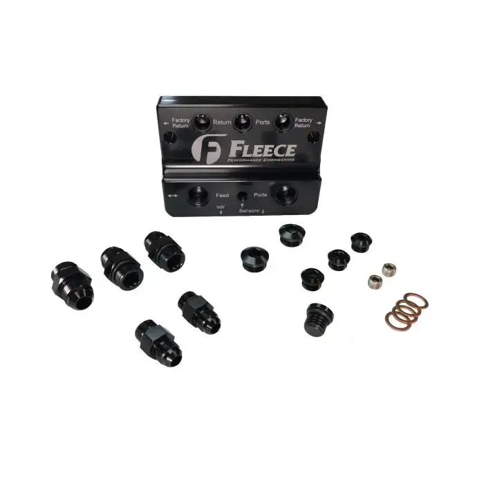 Fleece Performance Fpe-Ffd-Rf-4G Fuel Distribution Block For 2010-2018 4Th Gen Dodge Cummins 1