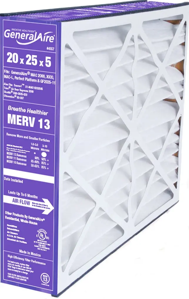Generalaire 8Fm2025 - 20" X 25" X 5" Merv 13 Cartridge Filter For Mac 2000, 3000, Mac-L And Perfect Platform Models 1