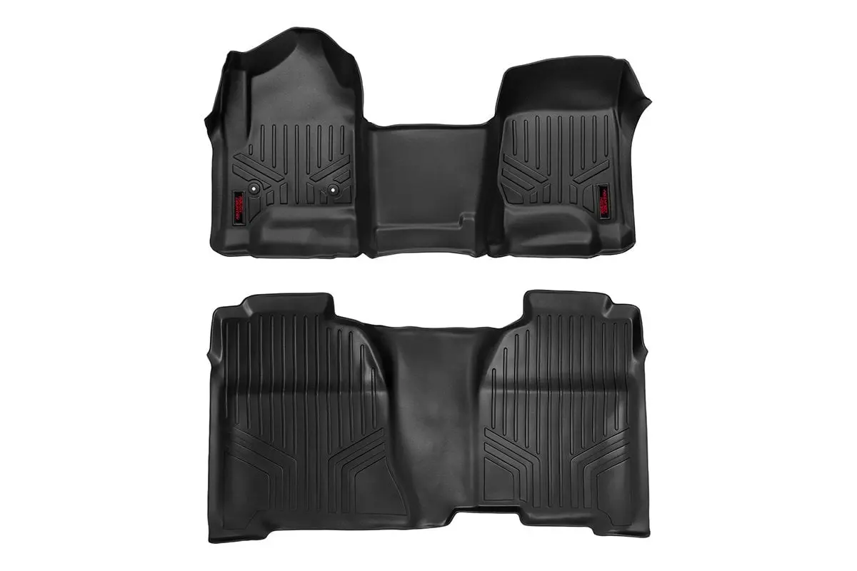 Floor Mats | Fr & Rr | Crew Cab |Gmc Sierra/ Chevrolet Silverado 1500. 2500Hd .3500Hd 2Wd/4Wd | 2014-2018 | Rough Country | M-21143 1