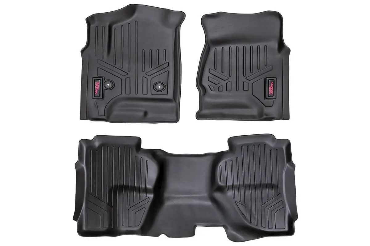 Floor Mats | F&R | Double Cab | Gmc Sierra/ Chevrolet Silverado 1500. 2500Hd .3500Hd 2Wd/4Wd | 2014-2018 | Rough Country | M-21412 1