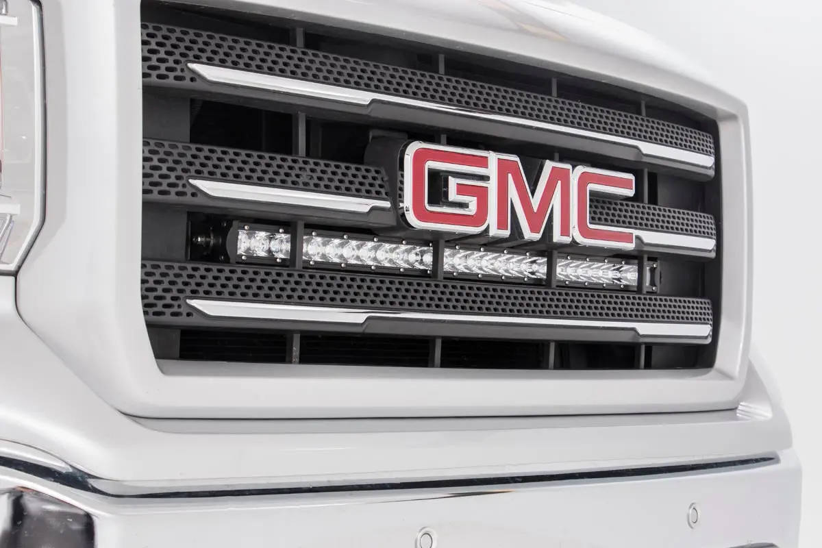 Led Light | Behind Grille Mount | 30" Chrome Single Row | Chevrolet Silverado/Gmc Sierra 1500 | 2014-2018 | Rough Country | 70625 1