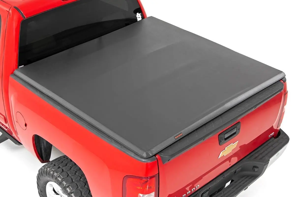 Bed Cover | Tri Fold | Soft | 5'9" Bed | Chevrolet Silverado/Gmc Sierra 1500 | 2007-2013 | Rough Country | 41207550A 1