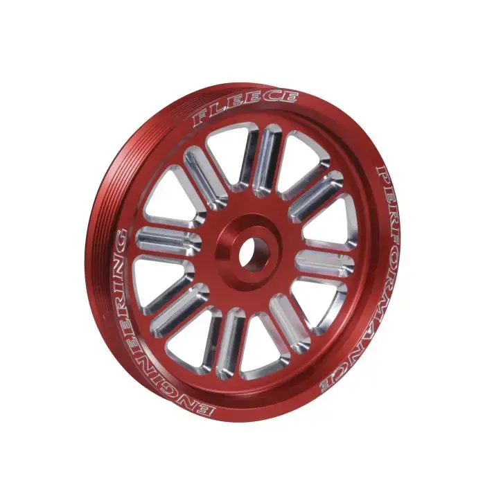 Fleece Performance Fpe-34211-Red-Spk Spoke Design Cummins Dual Pump Pulley (Red) 1