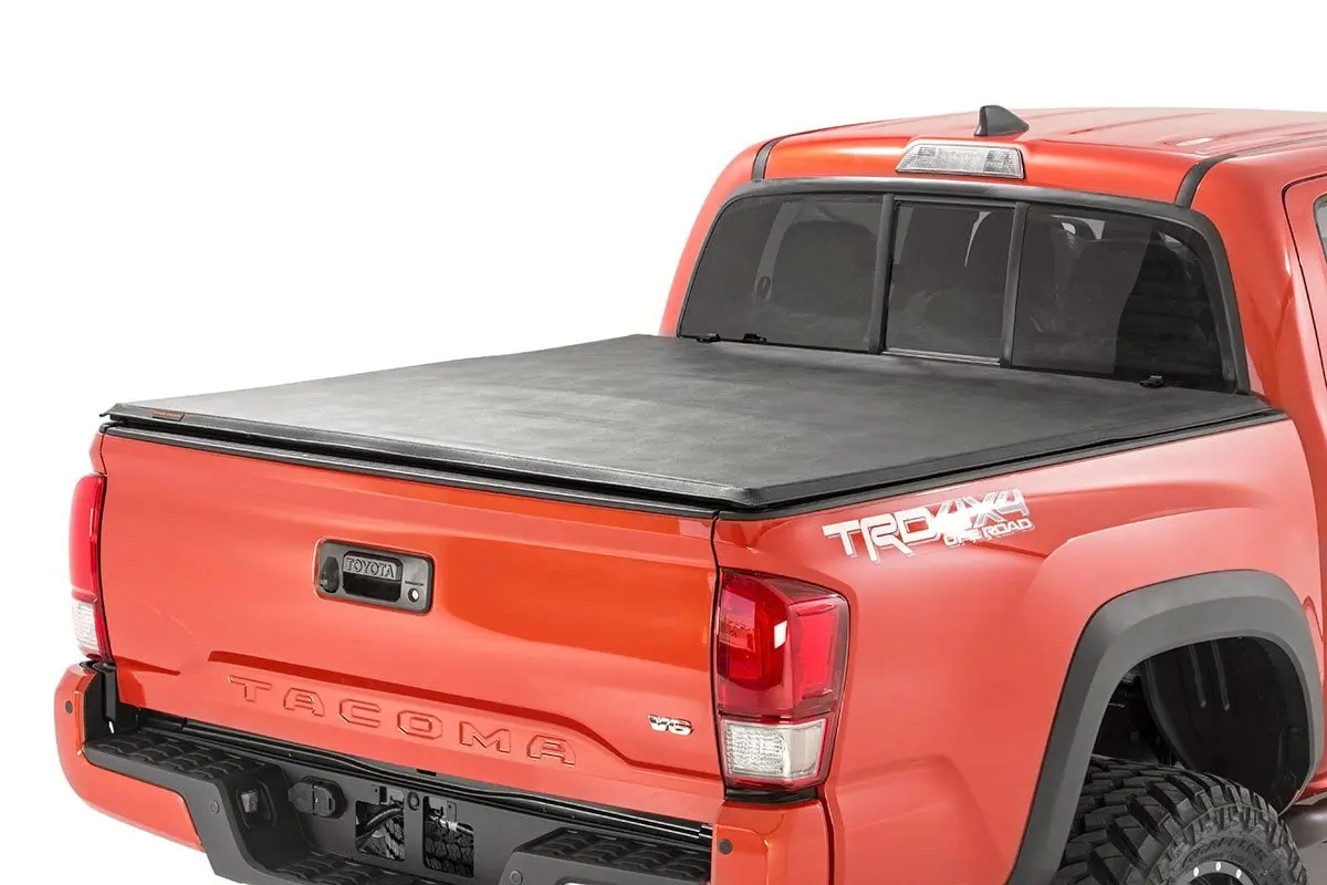Bed Cover | Tri Fold | Soft | 5' Bed | Dbl Cab | Toyota Tacoma | 2016-2022 | Rough Country | 41716501A 1
