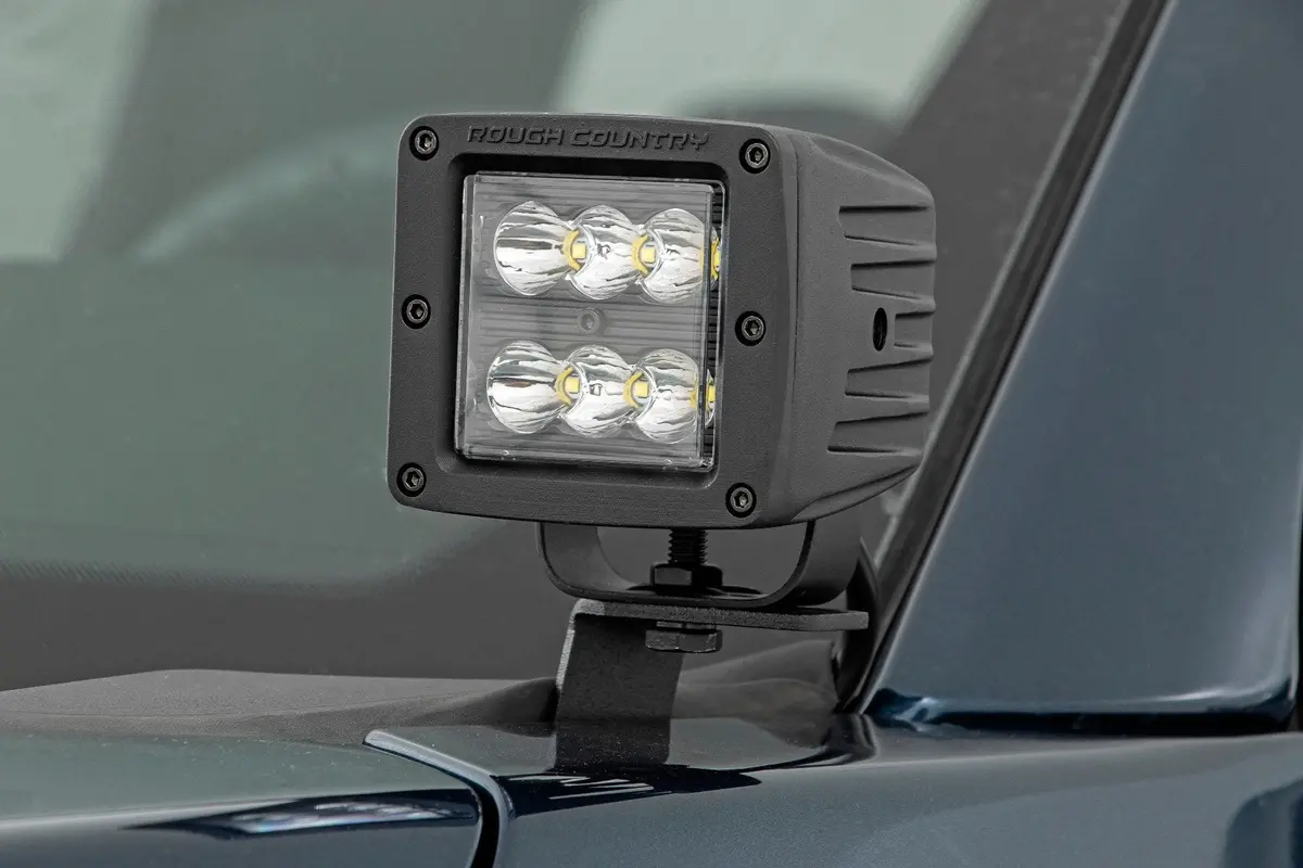Led Light Pair | Ditch Mnt | 2" Black Drl | Ford F-150 /F-150 Lightning | 2015-2022 | Rough Country | 71031 2