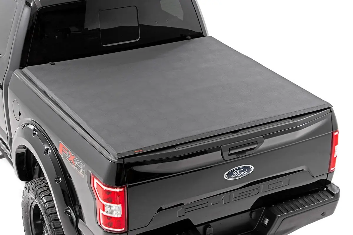 Bed Cover | Tri Fold | Soft | 5'7" Bed | Ford F-150 2Wd/4Wd | 2015-2020 | Rough Country | 41515550A 1