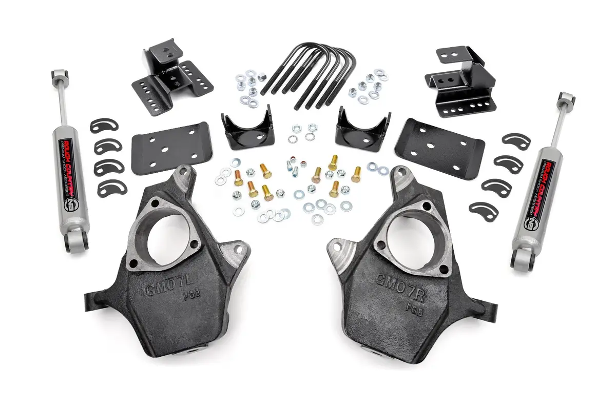 Lowering Kit | Knuckle | 2"Fr | 4"Rr | Chevrolet Silverado/Gmc Sierra 1500| 2007-2014 | Rough Country | 721.2 1