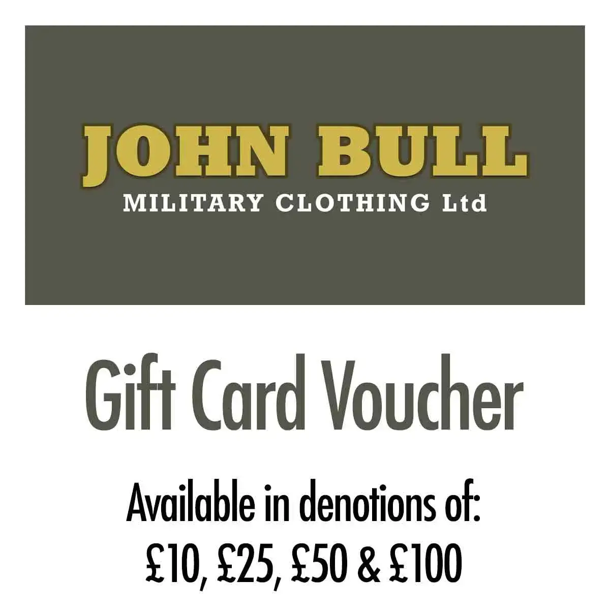 John Bull Clothing Gift Card Voucher 1