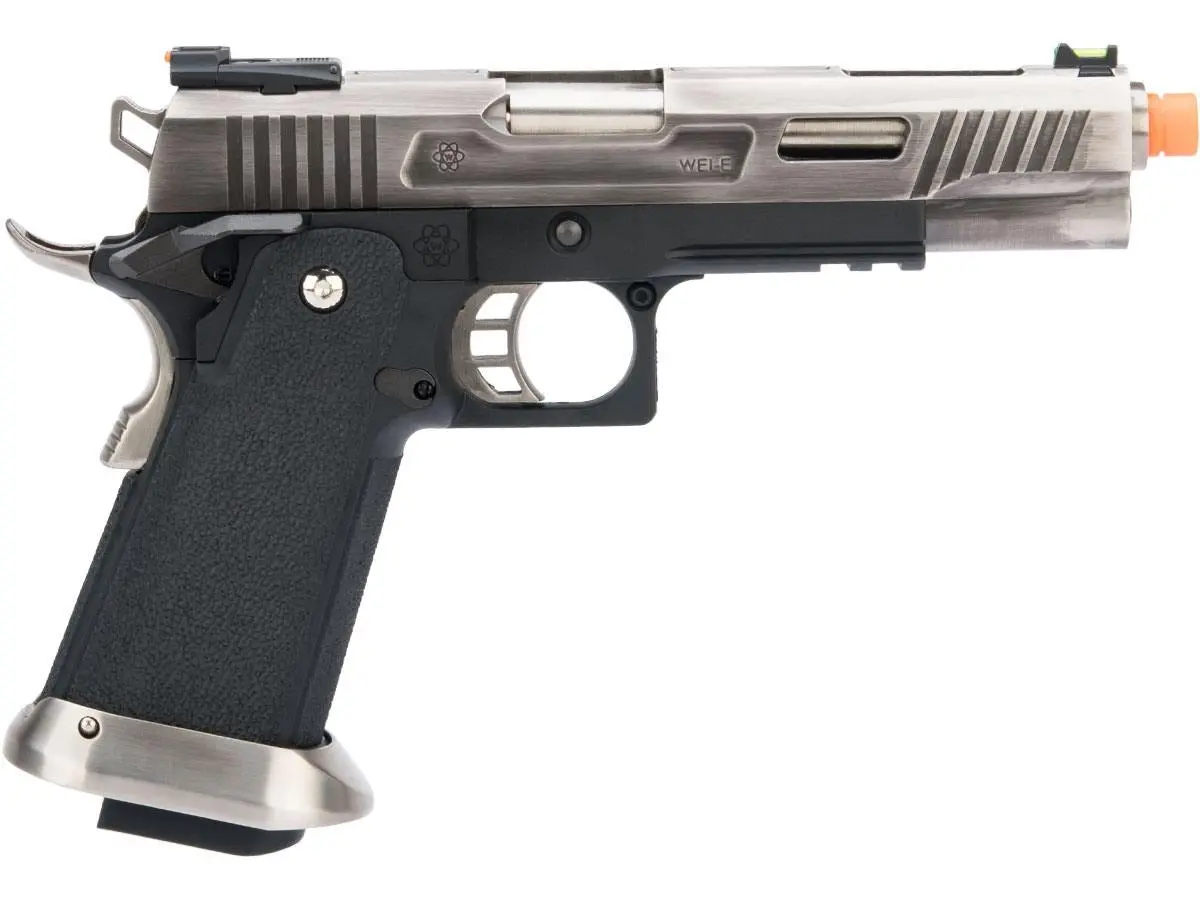 We-Tech Hi-Capa 5.1 Hi-Capa T-Rex Competition Pistol (Silver W/ Maple Leaf Upgrade Suite) 1