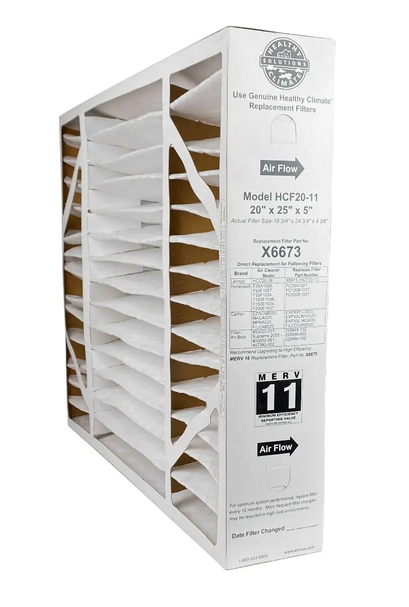 Lennox X6673 Hcf20-11 (20 X 25 X 5) Healthy Climate Merv 11 Replacement Filter 1