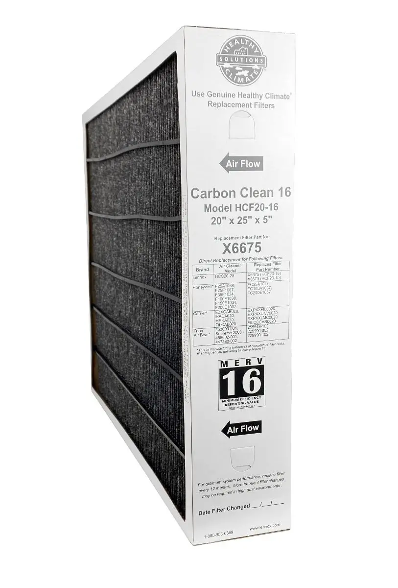 Lennox X6675 Hcf20-16 | 20"X25"X5" Carbon Clean Air Filter Merv 16 1
