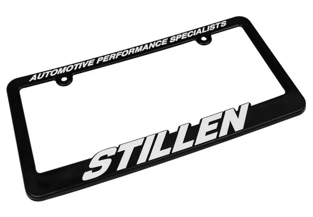 Stillen Black License Plate Frame (White Text) - Lfw 1