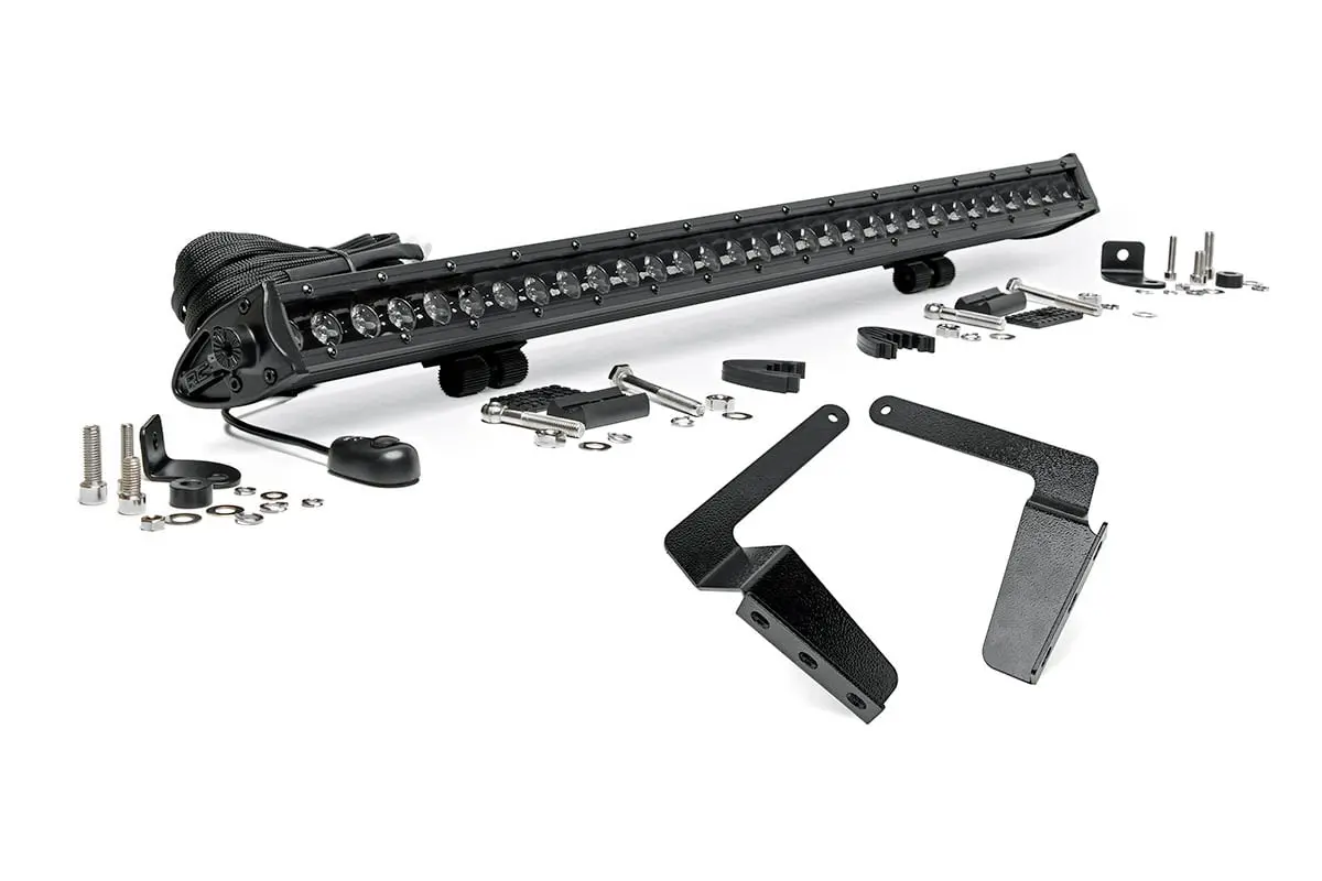 Led Light | Bumper Mnt | 30" Black Single Row | Toyota Tundra | 2014-2021 | Rough Country | 70657 1