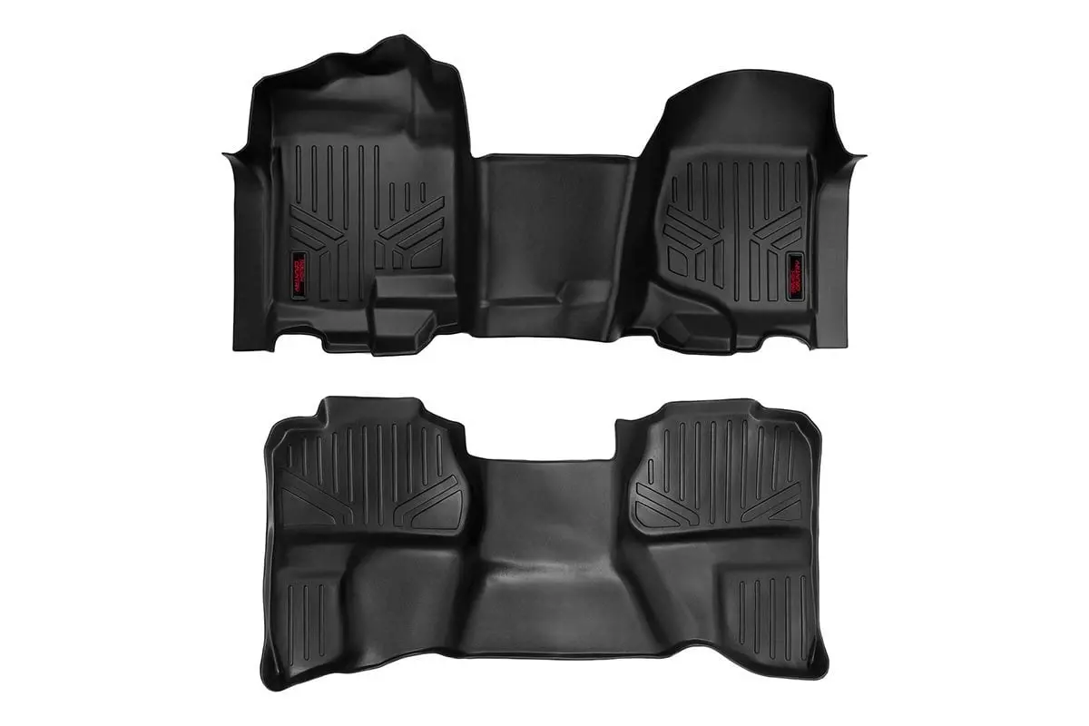 Floor Mats | Fr & Rr | Ov Hump | Ext Cb | Chevrolet Silverado/Gmc Sierra 1500/2500Hd | 2007-2013 | Rough Country | M-21072 1