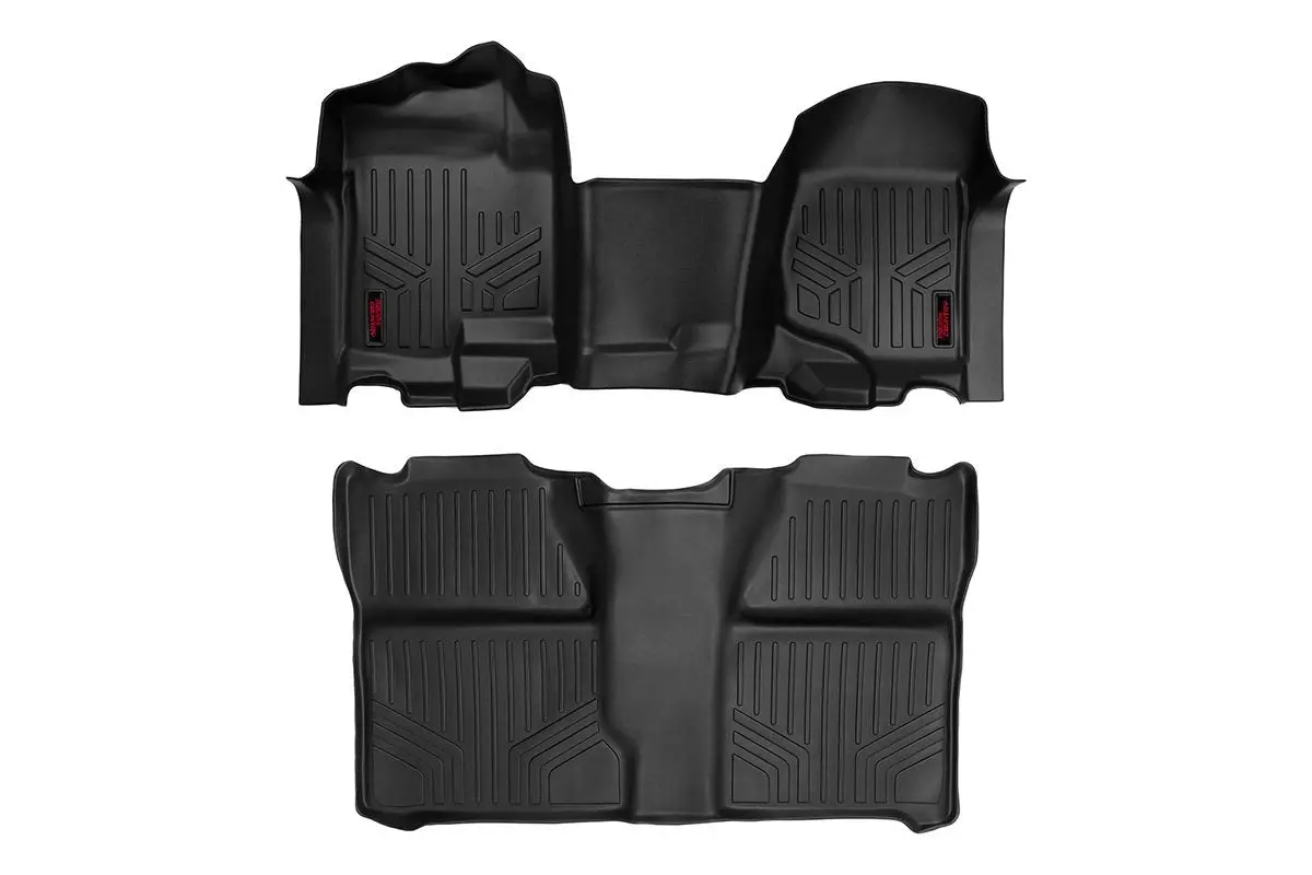 Floor Mats | Fr & Rr | Ov Hump | Crew | Chevrolet Silverado/Gmc Sierra 1500/2500Hd | 2007-2013 | Rough Country | M-21073 1
