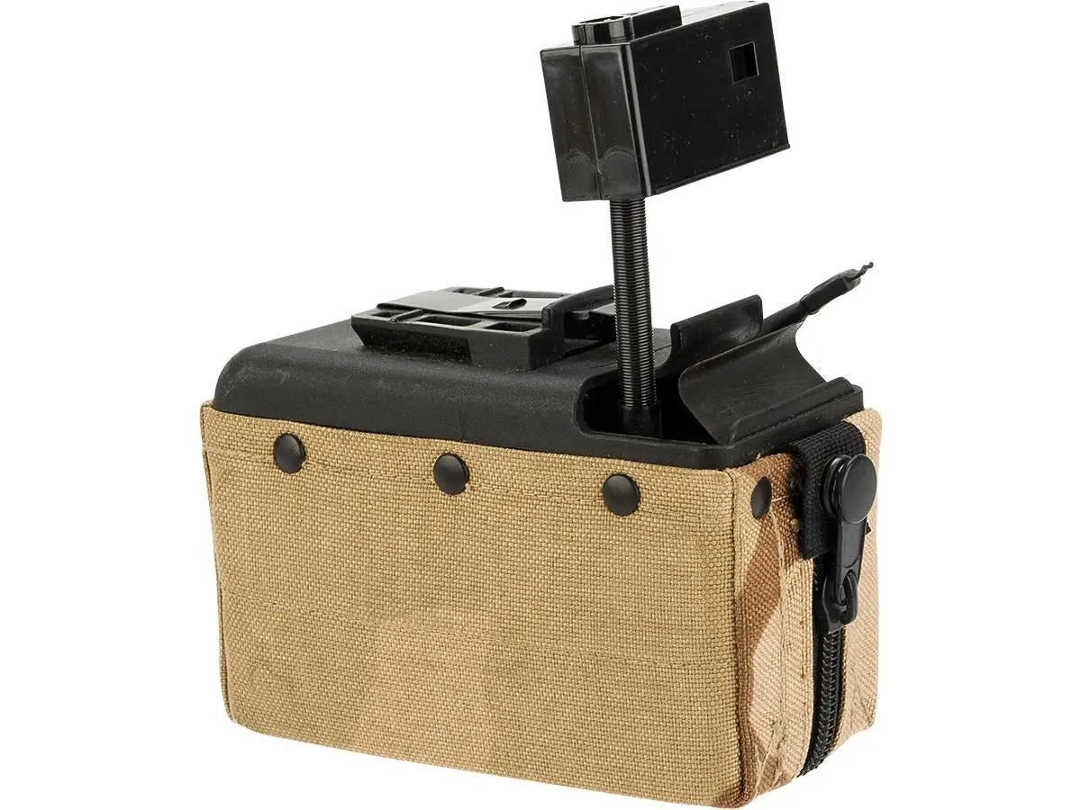 Mag 2500Rd M249 Electric Winding Cartridge Pouch W/ Remote (Desert / Tan) 1