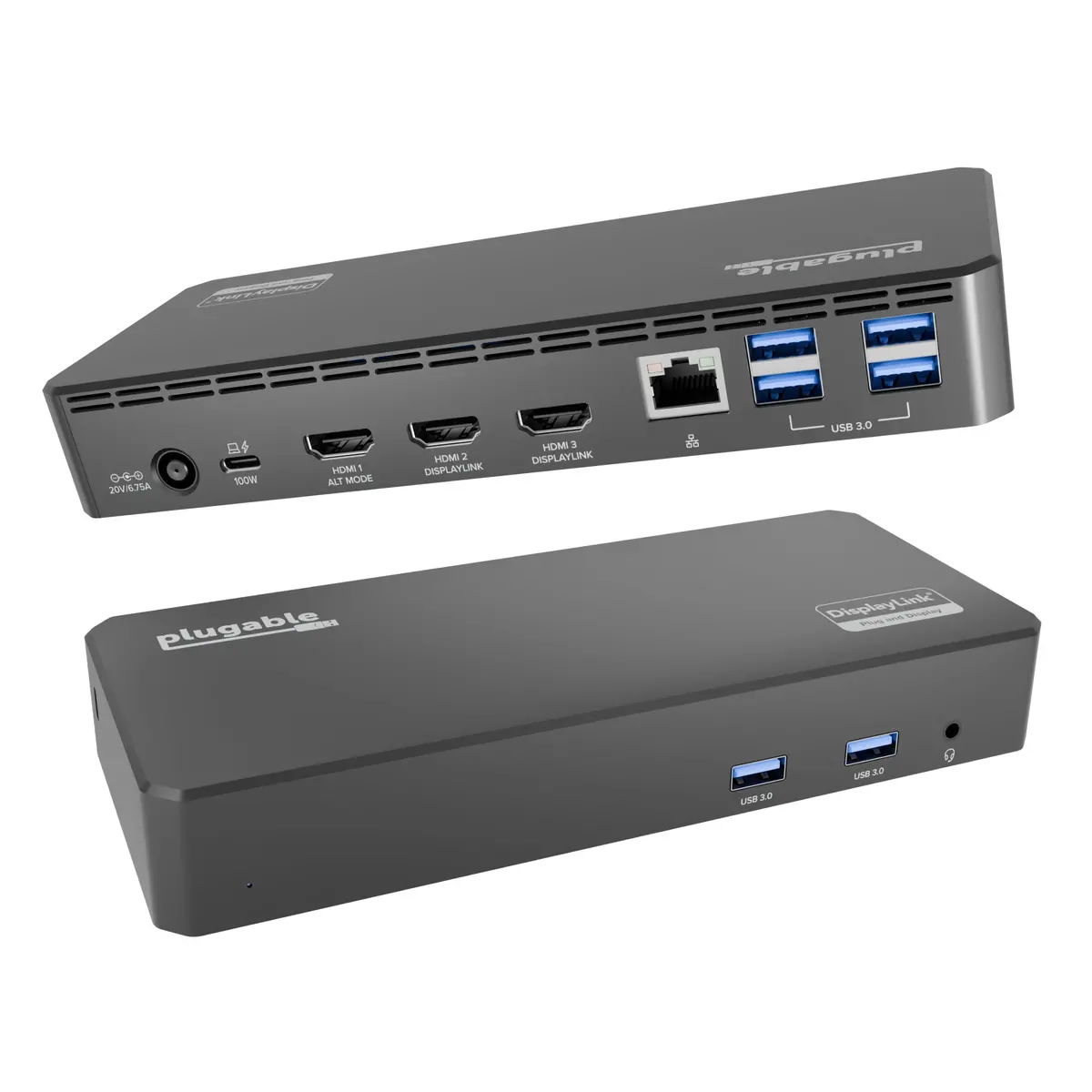 Plugable Usb-C Triple Monitor Docking Station, 100W Laptop Charging (B-Stock) 1