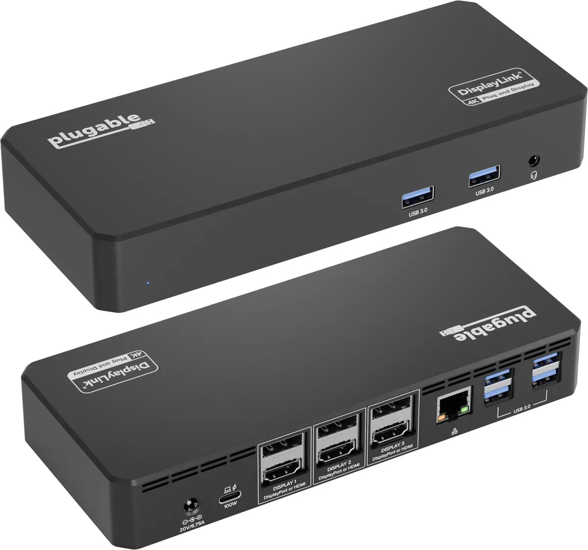 Plugable Usb-C Docking Station, 4K Triple Monitors, 100W Laptop Charging 1