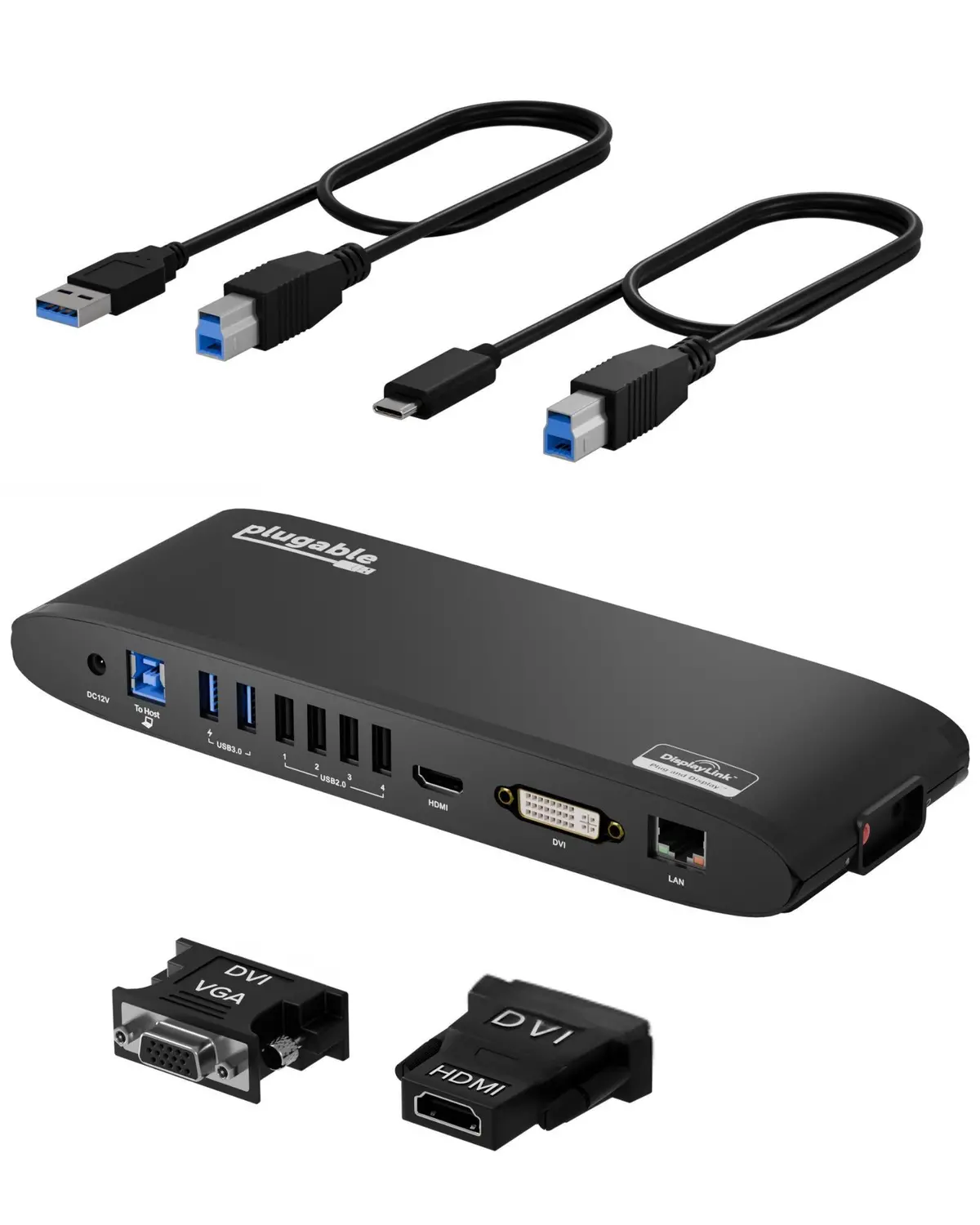 Plugable Universal Dual Hdmi Monitor Docking Station For Dell, Hp, Lenovo, Macbook 1