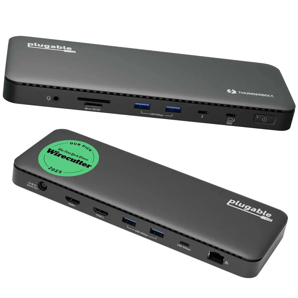 Plugable Thunderbolt 4 Dock For 4K Dual Monitors Or Single 8K, 100W Laptop Charging 1