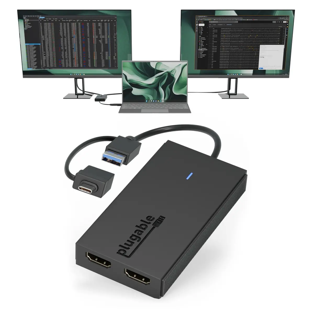 Plugable Usb-C Or Usb 3.0 To Dual Hdmi Adapter 1