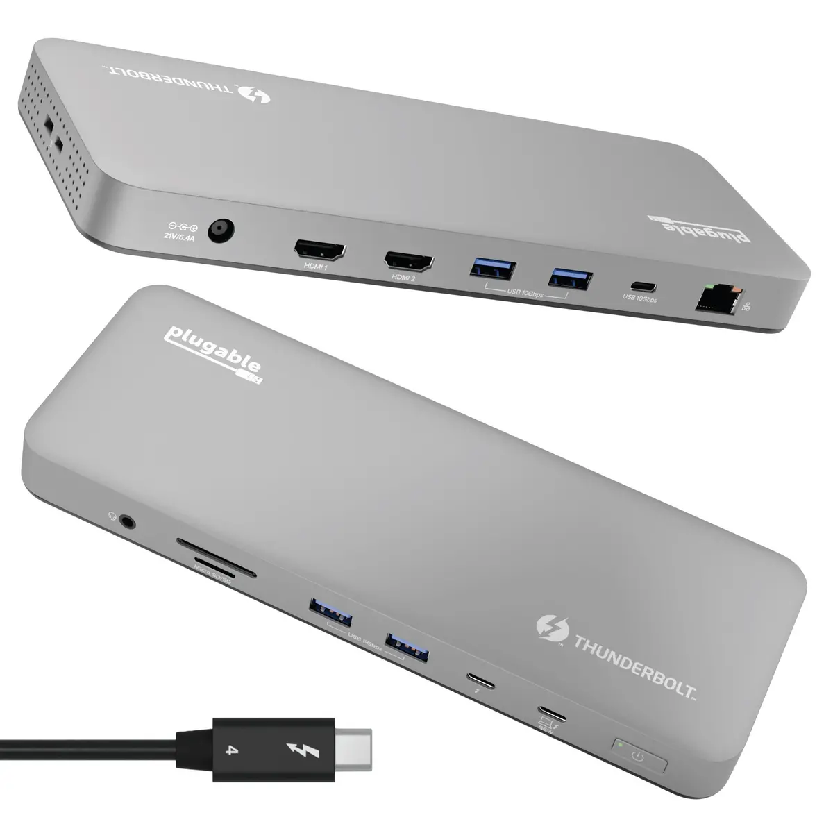 Plugable Thunderbolt 4 Dock For M4 Macbook Air & Pro, 100W Laptop Charging 1