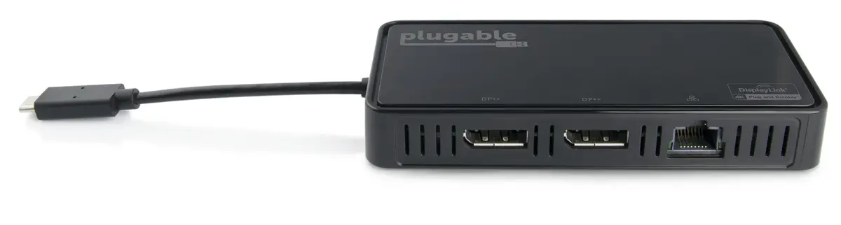 Plugable Usb Type-C Dual 4K Displayport And Gigabit Ethernet Adapter 1
