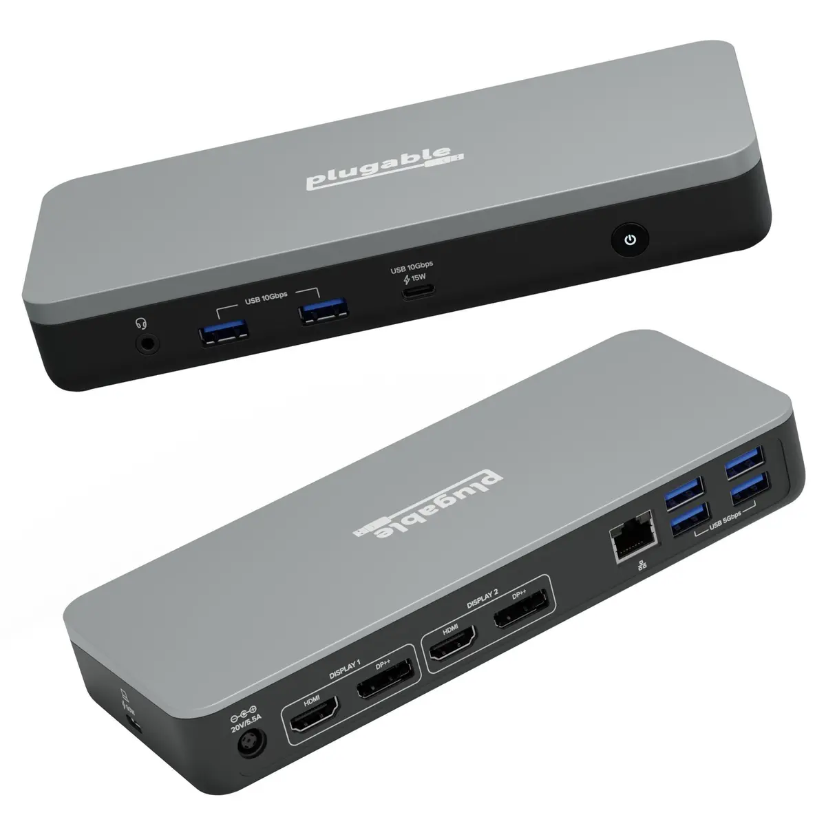 Plugable Usb-C Dual Monitor Docking Station, Certified Works With Chromebook, 60W Charging 1