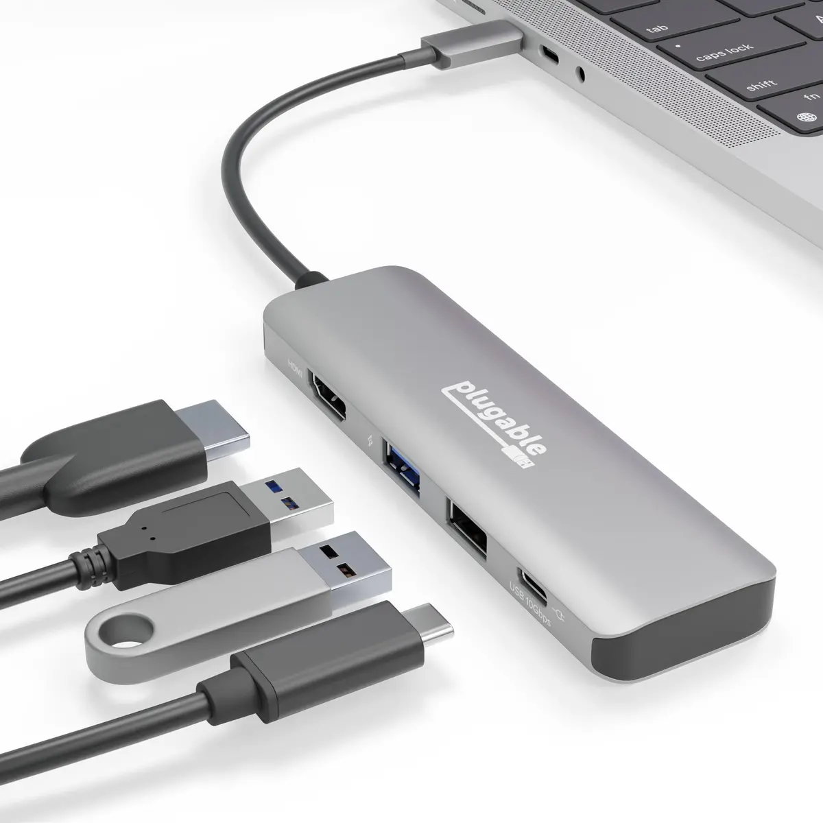 Plugable 4-In-1 Usb-C Hub With 4K Hdmi, 100W Charging 1