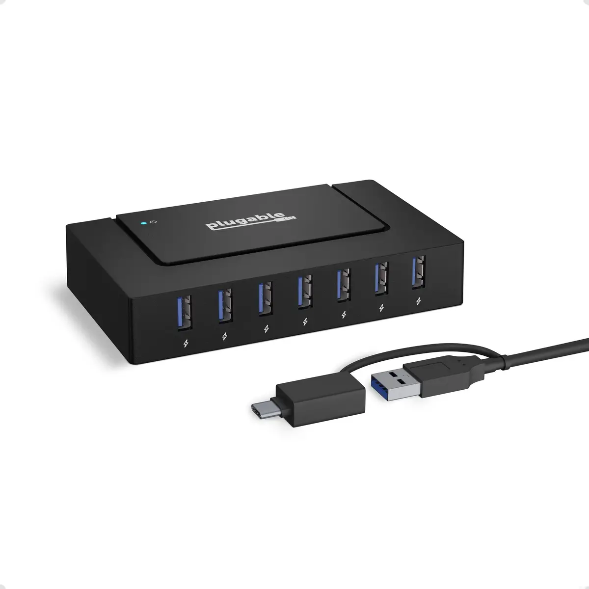 Plugable Usb 3.0 And Usb-C 7-Port Charging Hub 1