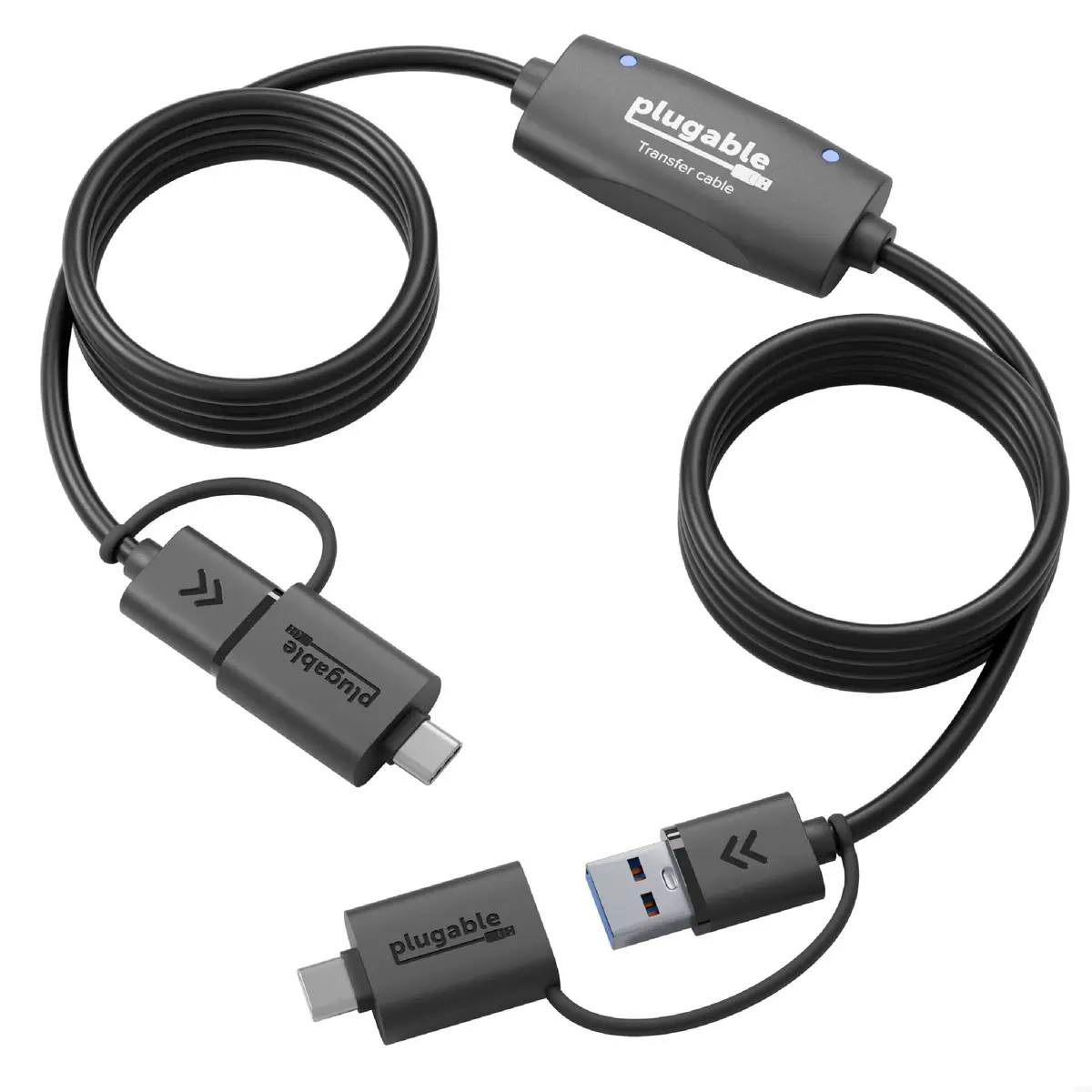Plugable Usb Data Transfer Cable With Usb-C Adapters, 6.6Ft 1