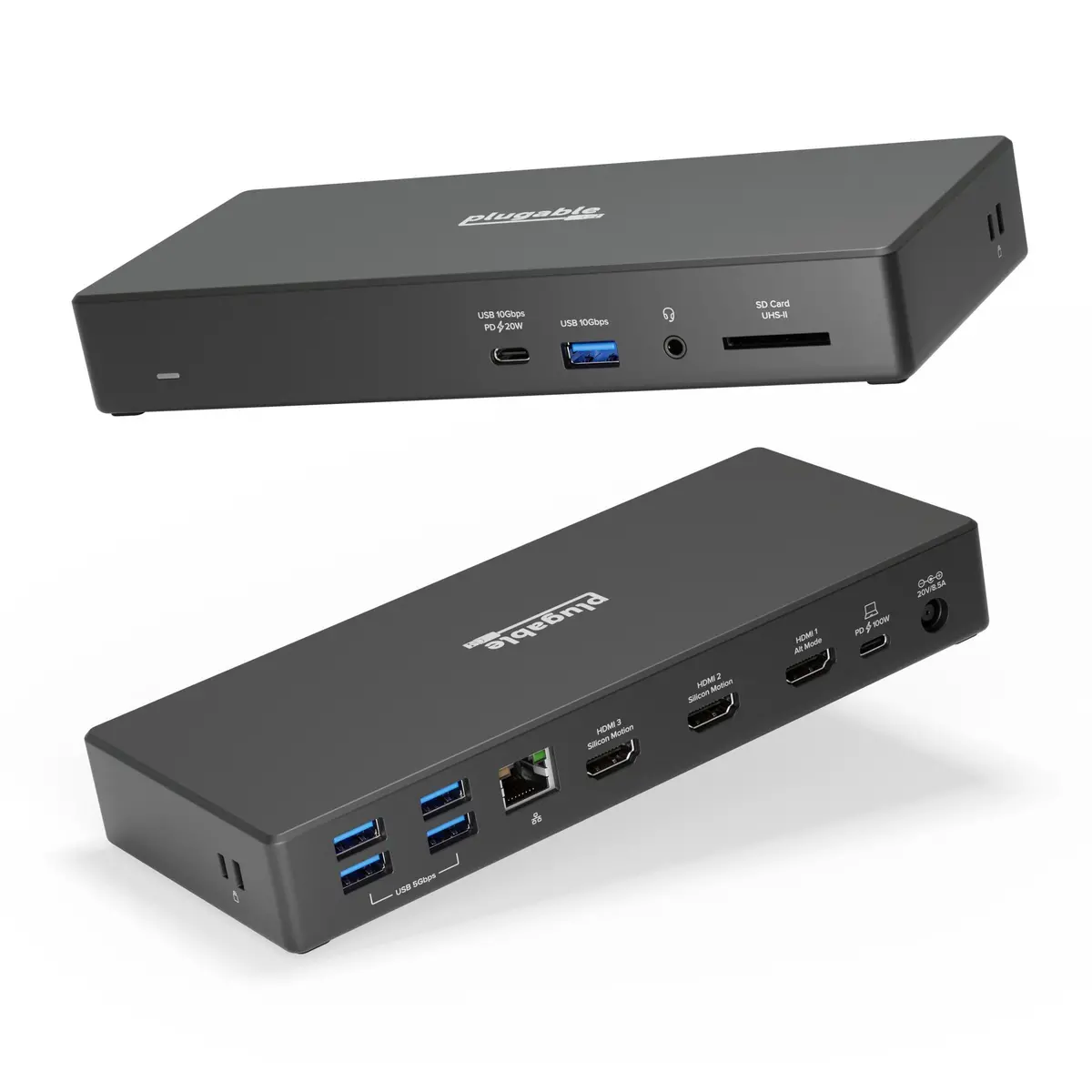Plugable Triple Monitor Usb-C Docking Station For Windows And Mac, With 100W Laptop Charging 1