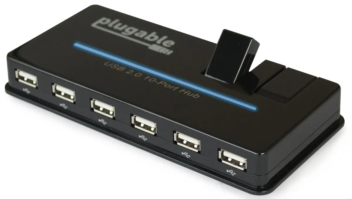 Plugable Usb 2.0 10-Port Hub With 20W Power Adapter 1