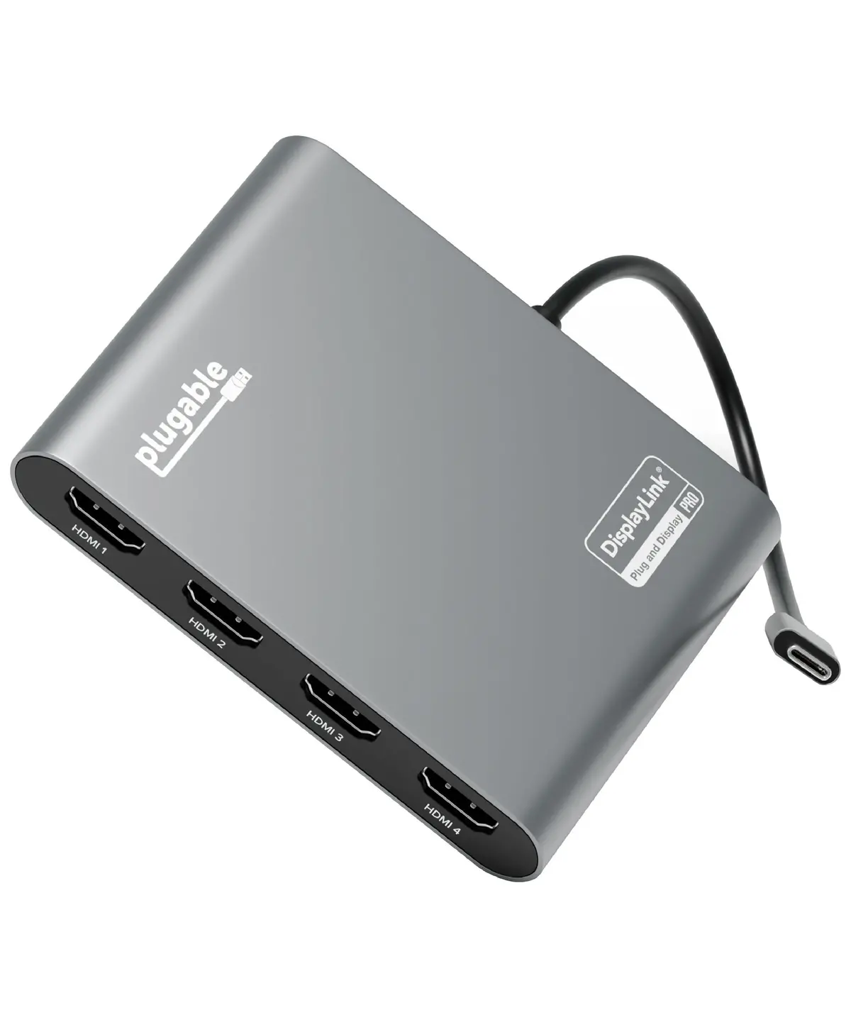 Plugable Usb-C Quad 4K Hdmi Graphics Adapter With Up To 100W Usb-C Pd Pass-Through Charging 1
